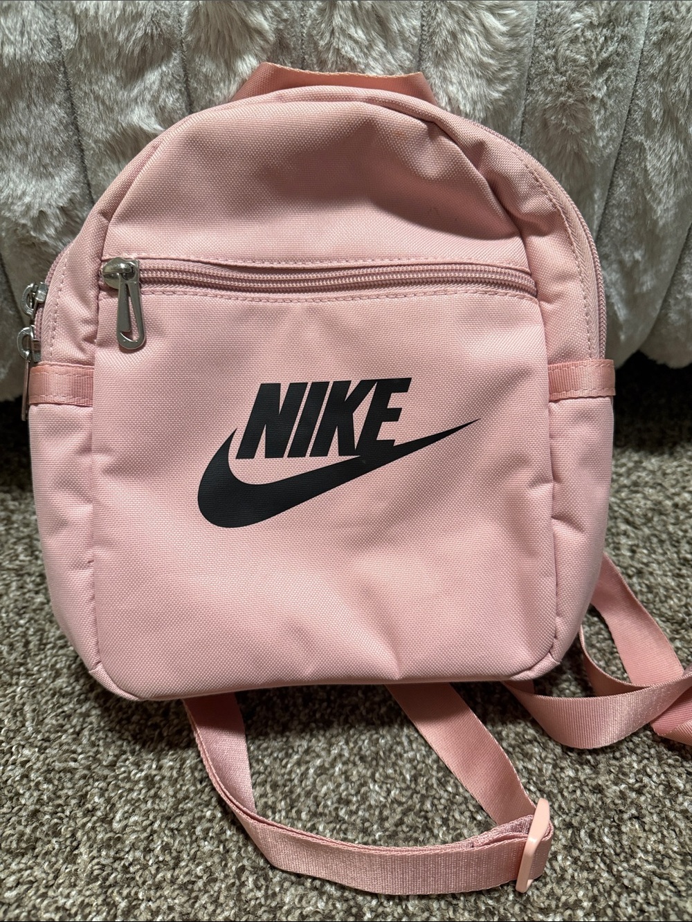 Nike Pink Mini Backpack with Black Swoosh